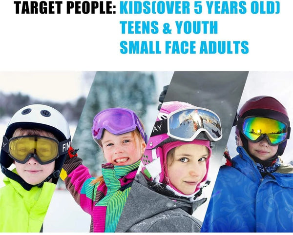 Findway Masque de Ski pour enfant, Lunettes de Ski OTG Masques de  Snowboard, Anti buée, 100% Anti-UV Masque et Lunettes de Ski pour les  garçons, les filles et les adolescents de 3